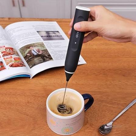 Máy tạo bọt sữa sạc usb 2 loại đầu khuấy cafe và đánh trứng