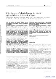 Is your elbow sore and swollen from playing tennis or another sport? Pdf Effectiveness Of Physiotherapy For Lateral Epicondylitis A Systematic Review