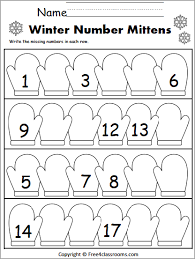 A few boxes of crayons and a variety of coloring and activity pages can help keep kids from getting restless while thanksgiving dinner is cooking. Free Winter Missing Numbers Worksheet 1 To 20 Free4classrooms