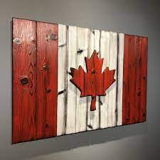Canadian Flag Hand Crafted From Burnt Cedar 24 X 36 Shou Sugi Ban Art Canadian Flag Art Canadian Decor Wood Flag