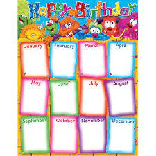 3d birthday chart for classroom. School Posters Charts Cute Birthday Record Chart Free Delivery
