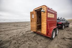 Form Shop Fabrication In Seattle Converted This Craigslist Horse Trailer Into A Mobile Sauna Mobile Sauna Portable Sauna Sauna Diy