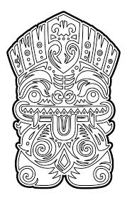 Hawaiian tiki masks coloring pages sketch coloring page. Polynesian Tiki Totem Vector Idol Mask Coloring Page Stock Vector Illustration Of Banner Enchanted 95505791