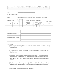 Aplikasi pangkalan data murid apdm merupakan sistem data murid termasuk data kehadiran murid. Borang Analisa Kehadiran Murid Tahun 2019