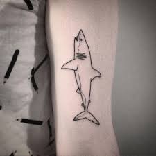 Great white shark tattoo small. Simple Shark Line Tattoo Novocom Top