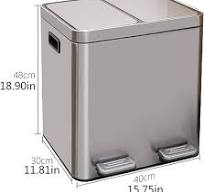 Amazon.com: Trash Can Kitchen Garbage Bin 28l Classified ...