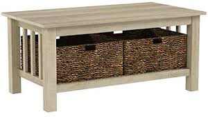 How to assemble lift top coffee 15. Walker Edison Alayna Mission Style Two Tier Coffee Table With Rattan Storage Baskets 40 Inch White Pricepulse