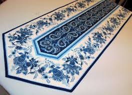 Delft Blue Table Runner Quilt Large Blue And White Quilted Quilted Table Runners Blue Table Runner Quilted Table Runner