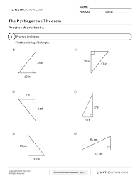Calculate how far he is from his starting point. Download The Free Printable Pythagorean Theorem Worksheet Mathcation