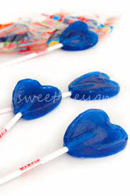 Piruleta Corazon Azul De Fiesta Sweet Design Comprar Piruletas