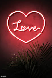 Download Premium Psd Of Neon Red Heart Frame With Love On A Wall 894312 Love Neon Sign Heart Frame Neon Signs