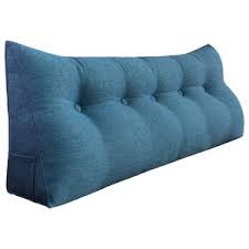The bolster pillow is a small pillow that can come in any shape and design with a firm but still comfortable filling, usually used for back and arm support or as a decorative piece. Bedrest Back Support Pillow Bolster Lumbar Pillow Reading Wedge Linen Blue Contemporary Bed Pillows By Centrade Inc Houzz
