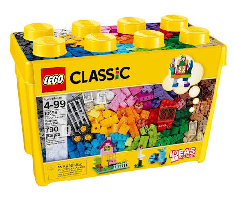 LEGO Classic Large Creative Brick Box 10698 Building Toy Set, Toy Storage Solution for Home or Classrooms, Interactive Building Toy for Kids, Boys, ...