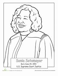 You will find 20 color posters with a brief biographical information about each person. Sonia Sotomayor Worksheet Education Com Printable Coloring Sheets Coloring Sheets Famous Hispanic Americans