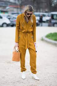 Da Meccanico Senape Tuta Moda Street Style Stile Di Moda