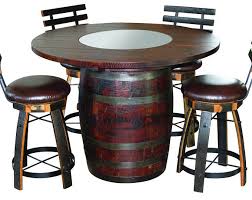 Whiskey Barrel Table With Jack Daniels Barrel Includes Footrest Free Shipping Made In The Usa In 2020 Whiskey Barrel Table Barrel Table Whiskey Barrel