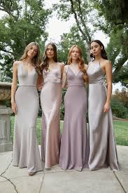These bridesmaids wore blush bridesmaid gowns to this summer wedding featured on the knot. The 2020 Bridesmaid Trends Your Girls Want To Wear Junebug Weddings Spring Bridesmaid Dresses Satin Bridesmaid Dresses Silver Bridesmaid Dresses