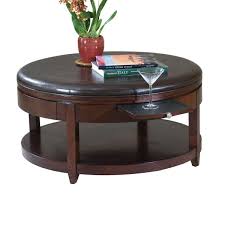 Magnussen Home T1096 45 Brunswick Round Cocktail Table With Casters Round Wood Coffee Table Leather Coffee Table Round Coffee Table