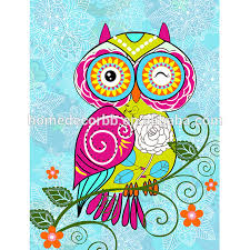 الكرتون البومة اللوحة مع أضواء Led قماش جدار الفن الطباعة الرقمية الصور للأطفال غرفة نوم جيكلي مطبوعة مع بريق الفن Buy لوحة بومة لوحة جدارية مطبوعة رقمية فن لامع