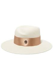 Blanc Chapeau De Paille Orne De Satin Virginie Maison Michel Straw Sun Hats Satin