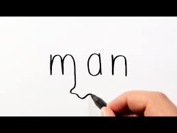 But have you ever tried drawing a cartoon character out of a comma shape? How To Draw A Man From The Word Man Wordtoons Cartoon Drawing Youtube