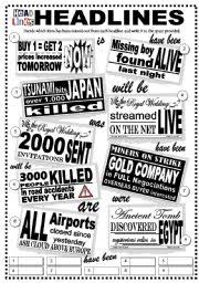 Explore how stories are portrayed in the media through this example newspaper. Headlines Worksheets