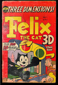 Felix The Cat 3 D Comic Book 1 No Glasses Golden Age Toby Press 1953 Gd Comic Books Art Felix The Cats Comic Books