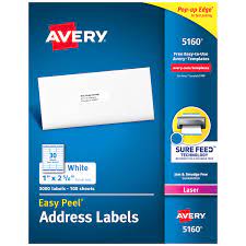 Jun 24, 2021 · a lot of people use free address labels for so many things. Avery Easy Peel Address Labels Sure Feed Technology Permanent Adhesive 1 X 2 5 8 3 000 Count 5160 Walmart Com Walmart Com