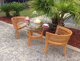 Waxed Teak Wood Half Moon Dining Table With 47 Patio Dining Set Resin Patio Furniture Teak Patio Furniture