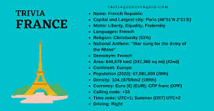 Indeed english is one language that is spoken across various countries. 100 Trivia About France Printable Interesting Facts Trivia Qq