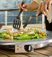 Teppanyaki Grill Portable Unit Round Or Rectangular Flameless Teppanyaki Style Cooking Anywhere Teppanyaki Outdoor Kitchen Appliances Cook N