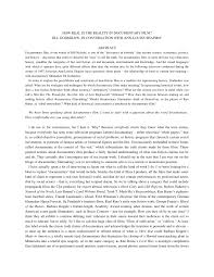 Make sure they complement one another. Pdf How Real Is The Reality In Documentary Film