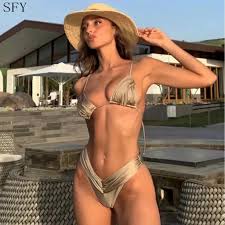 Sexy Bikini 2022 Women's Brazilian Sling Bikini Set Women's Pleated  Swimwear New Triangle Swimwear Beachwear Swimwear - AliExpress