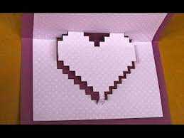 How to make a unique heart evenlope | make heart pixel with paper for gift card. How To Make A Pop Up Pixelated Heart Card For Valentine S Day Youtube