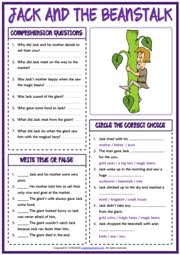 Imagine that some of the things in your house are magic. Jack And The Beanstalk Esl Reading Comprehension Worksheets