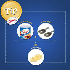 use crisco shortening instead of butter 1 cup shortening