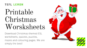 Printable worksheets with new year's resolutions, new year's math activities, and more. Amazing Christmas Esl Worksheets For Kids From Tefl Lemon Tefl Lemon Free Esl Lesson Ideas And Great Content For Tefl Teachers