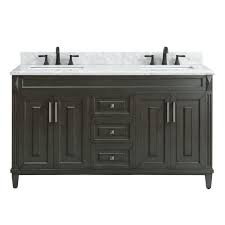 Marble top cabinet bathroom are very popular among interior decor enthusiasts as they allow for an added aesthetic appeal to the overall vibe of a property. Sterling 61 In Vanity With Carrara Marble Top 61in 100610401 Floor And Decor