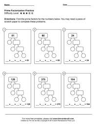 Prime Factorization Worksheets 5th Grade Math Worksheets Pdfs Prime Factorization Worksheet Prime Factorization Algebra Worksheets