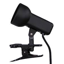 Hampton Bay 2 1 2 In Black Portable Clip On Lamp Ep602bk The Home Depot