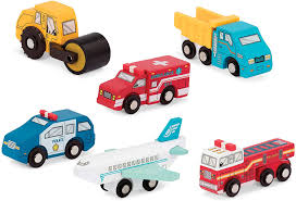 Building instructions to be made after the race. Amazon Com Battat Wooden Vehicles Miniature Wooden Toy Cars Trucks Including Toy Airplane Steamroller Police Car For Toddlers 3 Years Old Up 6 Pcs Toys Games