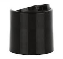 24-410 Black Matte Disc Top PP Plastic Dispensing Bottle Cap-300 in. Orif