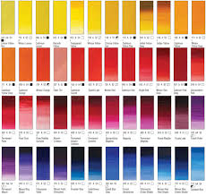 Winsor And Newton Professional Watercolour Colour Chart