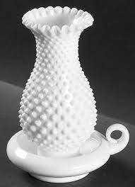 Lot of vintage glass lamp bases and bodies, also a complete lamp which is missing the glass chimney and shade. Hobnail Milk Glass Hurricane Lamp Globe By Fenton Replacements Ltd