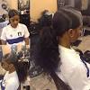 Side Part Slick Back Curly Ponytail