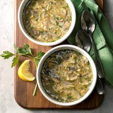 Lemony Mushroom Orzo Soup For Two Recipe Orzo Soup Best Soup Recipes Delicious Soup