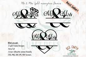 Download 3 Designs Mr Mrs Split Monogram Frame Svg Png Eps Dxf Pdf By Svgbrewerydesigns Thehungryjpeg Com