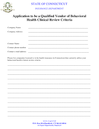Health and dental insurance health care options the state offers several medical and dental coverage options. Connecticut Application To Be A Qualified Vendor Of Behavioral Health Clinical Review Criteria Download Printable Pdf Templateroller