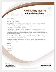 Experience Certificate Templates For Ms Word Word Excel Templates