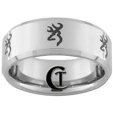 Tungsten Band 8mm Beveled Browning Design Ring By Customtungsten 49 00 Babe Ring Tungsten Band Ring Designs
